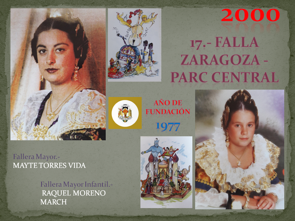  FALLAS EN EL RECUERDO AÑO 2000, FALLA ZARAGOZA – PARC CENTRAL