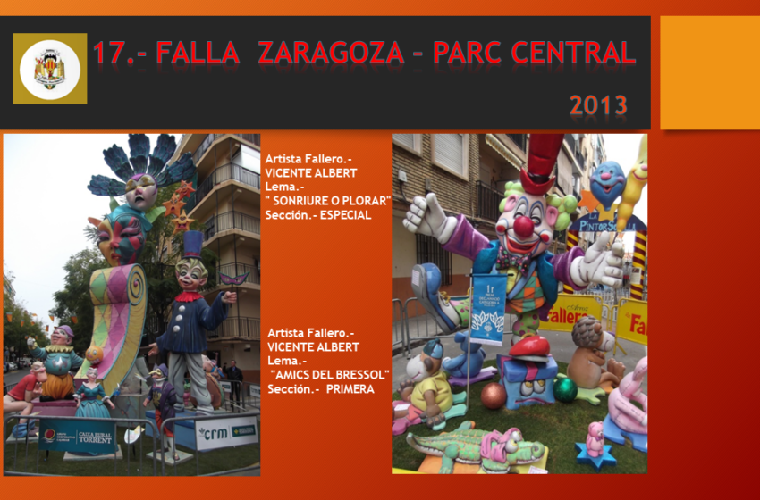  NUESTRAS FALLAS 2013 FALLA ZARAGOZA – PARC CENTRAL