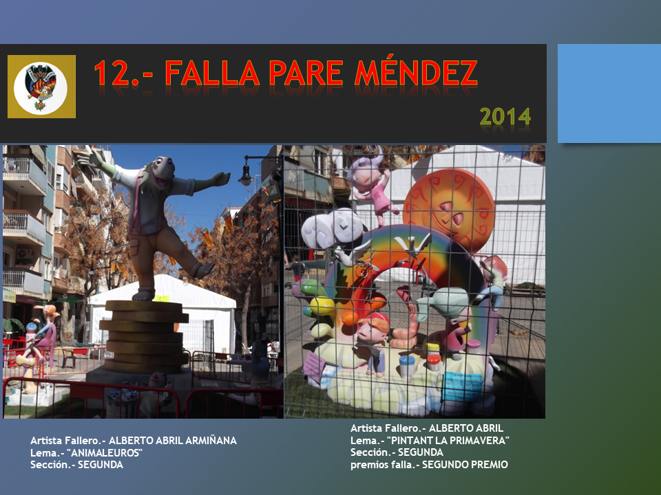  NUESTRAS FALLAS 2014 AC FALLA PARE MENDEZ