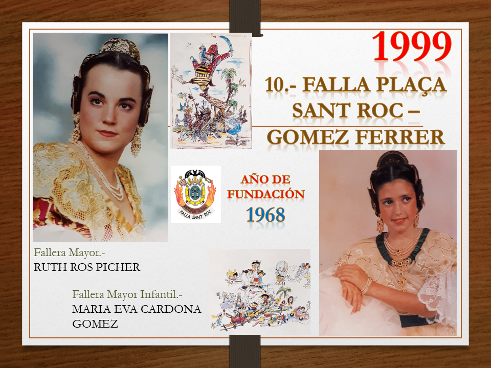  FALLAS EN EL RECUERDO AÑO 1999 FALLA PLAÇA SANT ROC – GÓMEZ FERRER