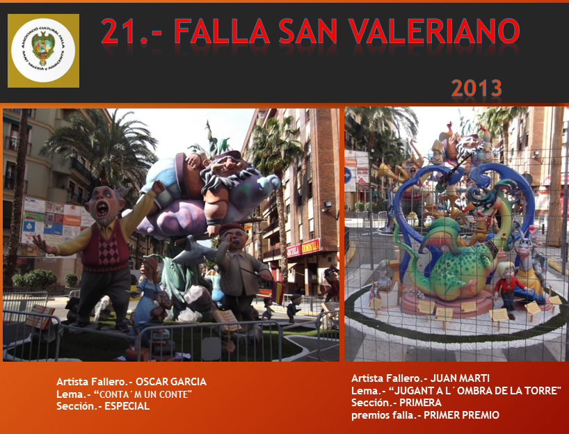  NUESTRAS FALLAS 2013 FALLA SAN VALERIANO