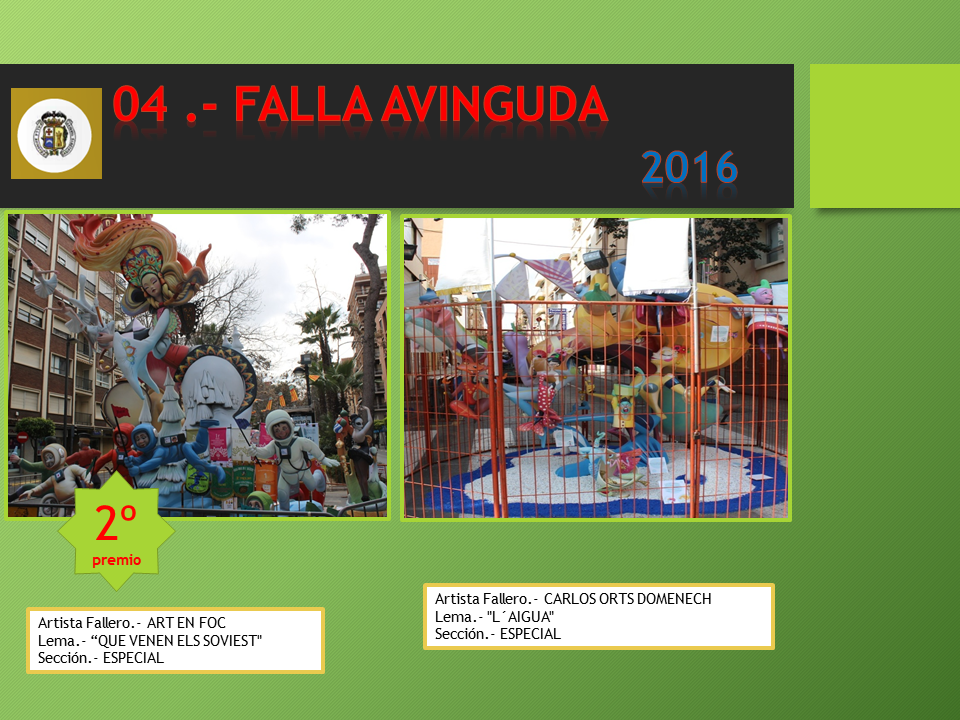  NUESTRAS FALLAS 2016 04.- FALLA AVINGUDA