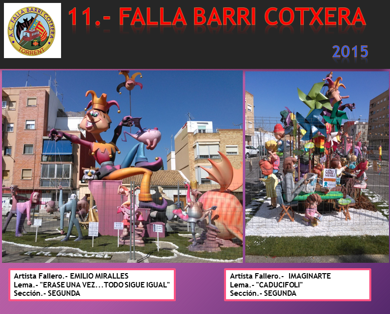  NUESTRAS FALLAS 2015  FALLA BARRI COTXERA