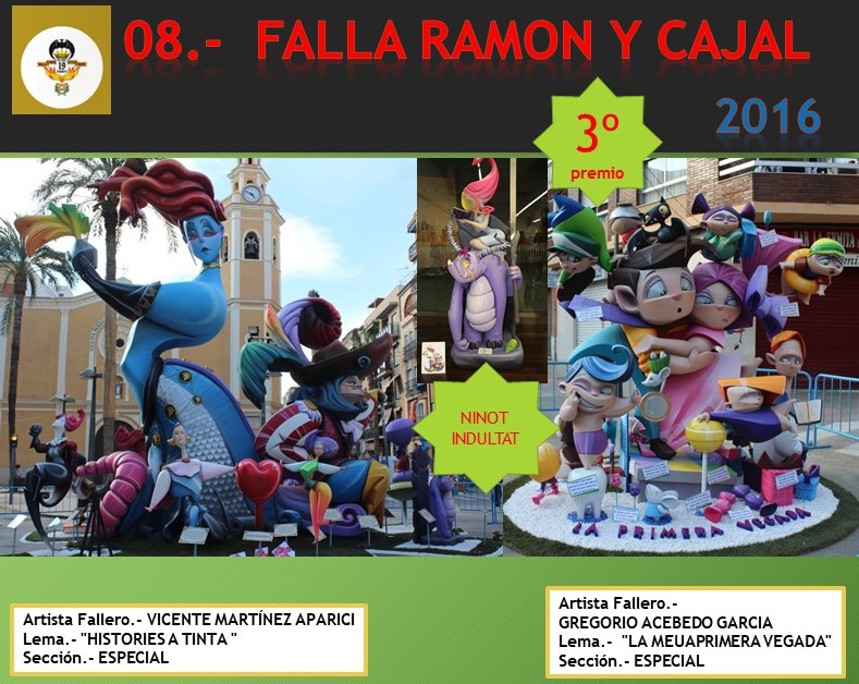  NUESTRAS FALLAS  2016 FALLA RAMÓN Y CAJAL