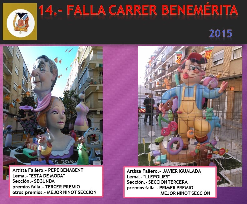  NUESTRAS FALLAS 2015 FALLA CARRER BENEMÉRITA