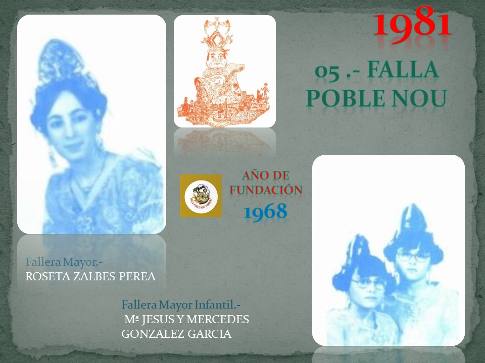  FALLAS EN EL RECUERDO AÑO 1981 FALLA  POBLE NOU