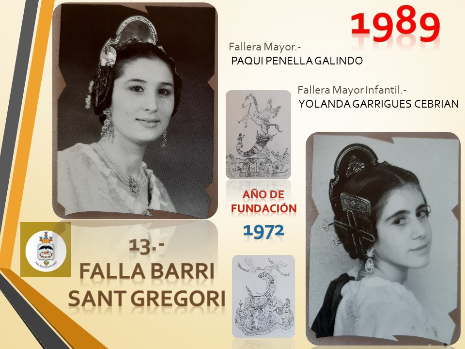  FALLAS EN EL RECUERDO AÑO 1989 FALLA BARRI SAN GREGORI