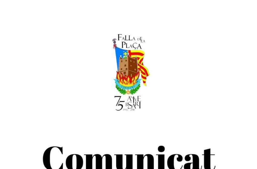  COMUNICADO OFICIAL FALLA DE LA PLAÇA